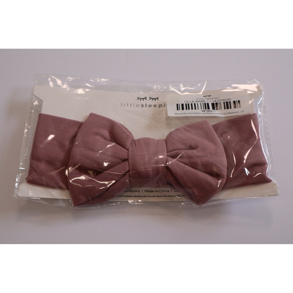 Little Sleepies Mauve Brushed Luxe Bow Headband Newborn-3T